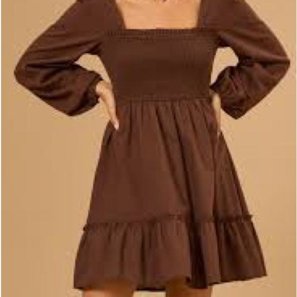 Elegant Brown Women's Dress